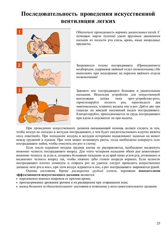 Инструкция №1 по оказанию первой (доврачебной) помощи пострадавшим