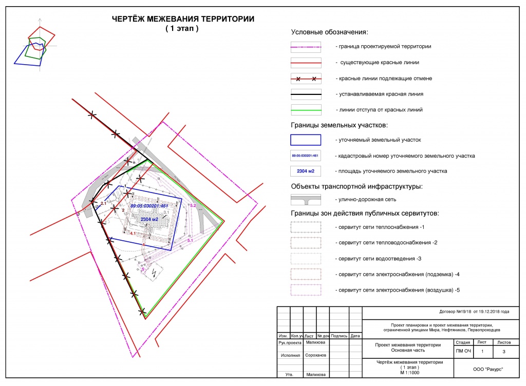 Чертеж межевания территории. Этап 1	